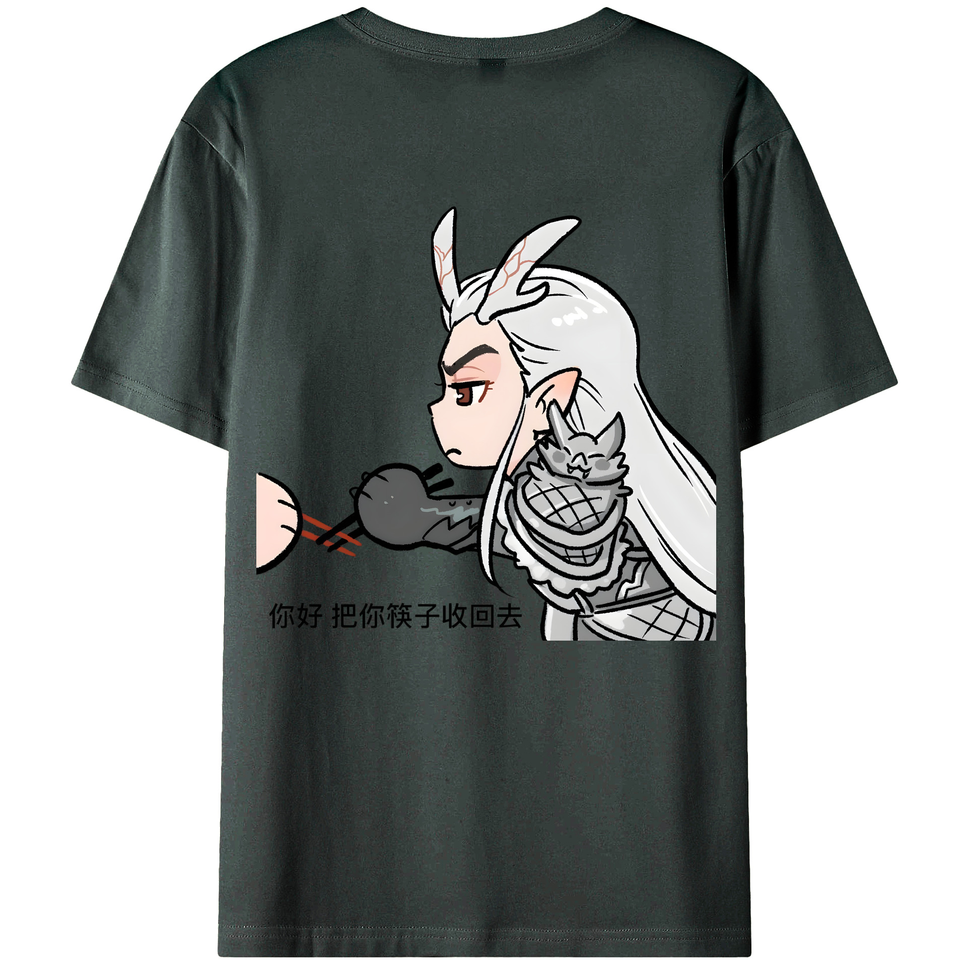 （画像用） Ne Zha 2 ナタ 魔童の大暴れ 綿100％ メンズ半袖Tシャツ（バックプリント） 通気性